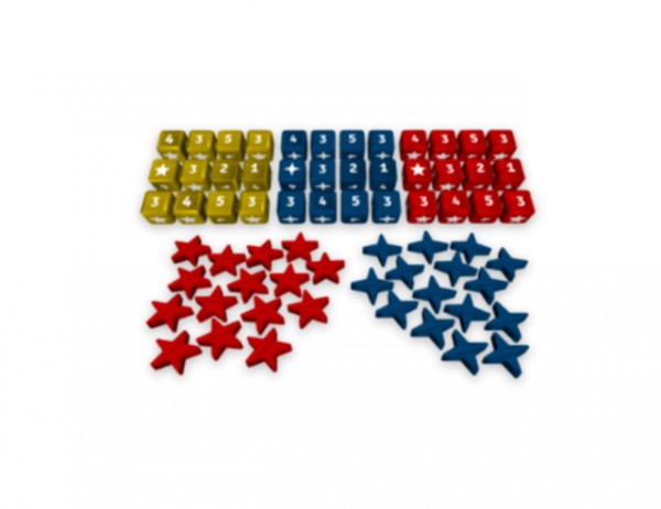Europe Divided: Wooden Dice and Meeples Set