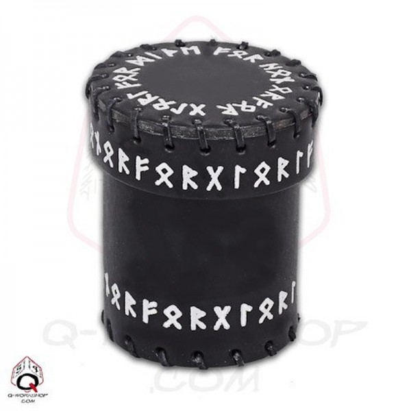 Runic Black Leather Dice Cup 