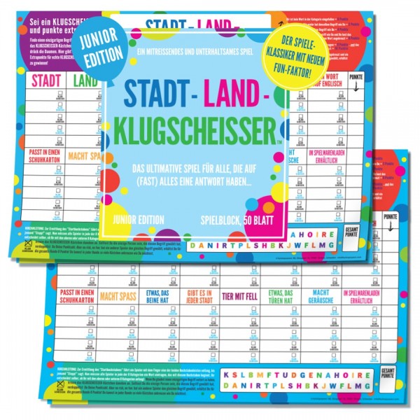 Spielblock Stadt-Land-Klugscheisser – Junior Edition