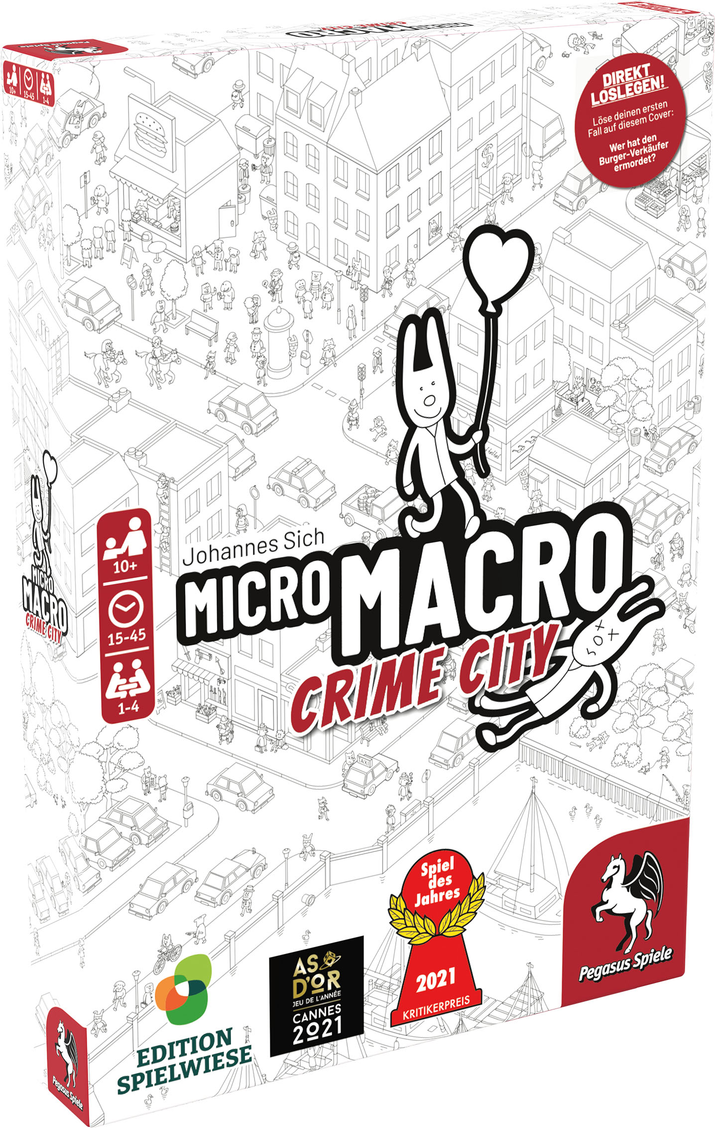 MicroMacro Crime City Edition Spielwiese Spiel des Jahres 2021 Brettspiel DE 