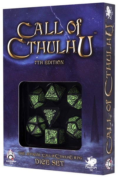 Call of Cthulhu 7th Edition Dice Set Schwarz & Grün